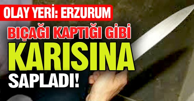 Bıçağı karısına sapladı!