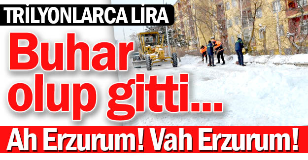 Erzurum'da trilyonlar buhar oldu!