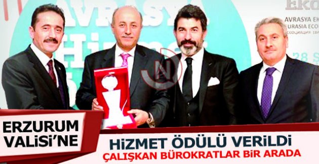 Erzurum Valisi'ne hizmet ödülü