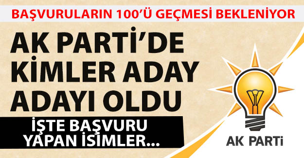 İşte aday adaylarının isimleri...