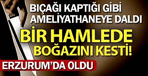 Bir hamlede boğazını kesti!